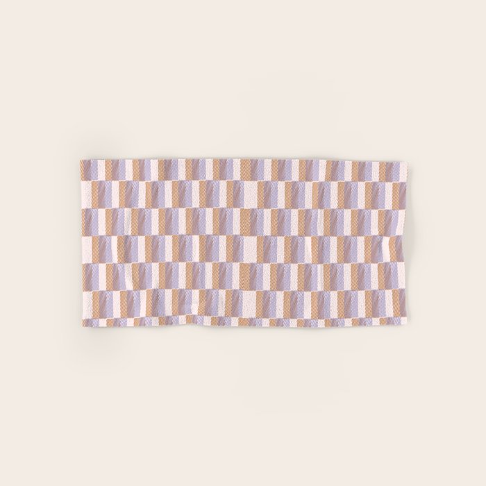 Retro vintage check: digital lavender and beige  Bath Towel Gallery Image 1