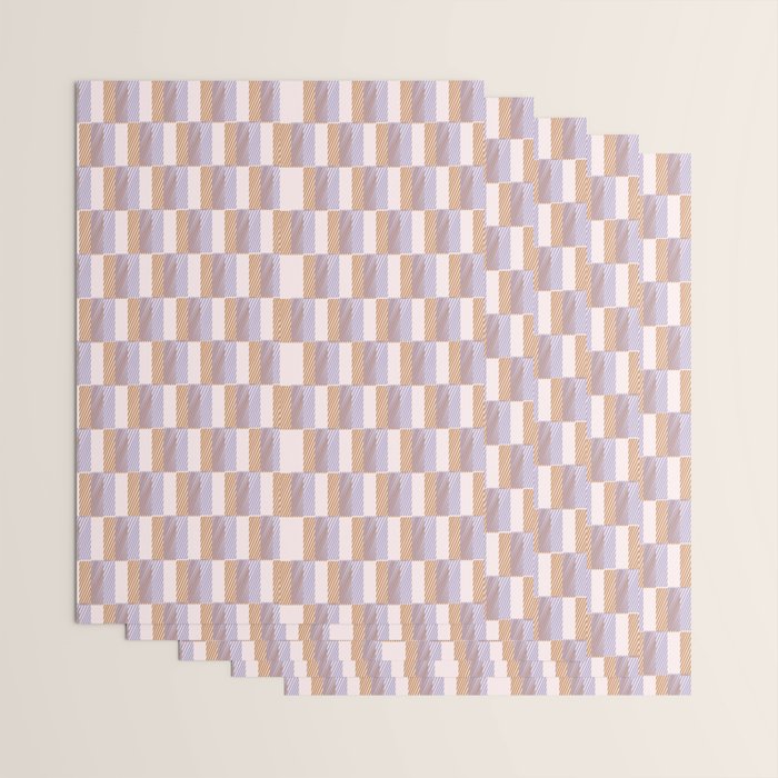 Retro vintage check: digital lavender and beige  Wrapping Paper Gallery Image 3