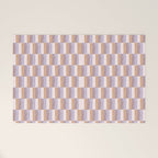 Retro vintage check: digital lavender and beige  Welcome Mat Gallery Image 1