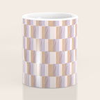 Retro vintage check: digital lavender and beige  Coffee Mug Gallery Image 4