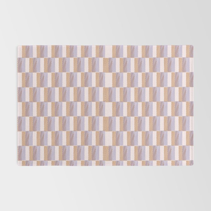Retro vintage check: digital lavender and beige  Rug Gallery Image 2