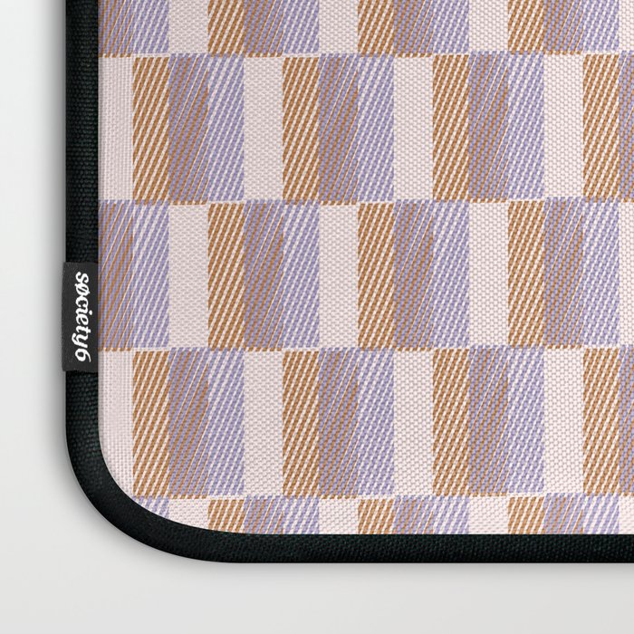 Retro vintage check: digital lavender and beige  Laptop Sleeve Gallery Image 3