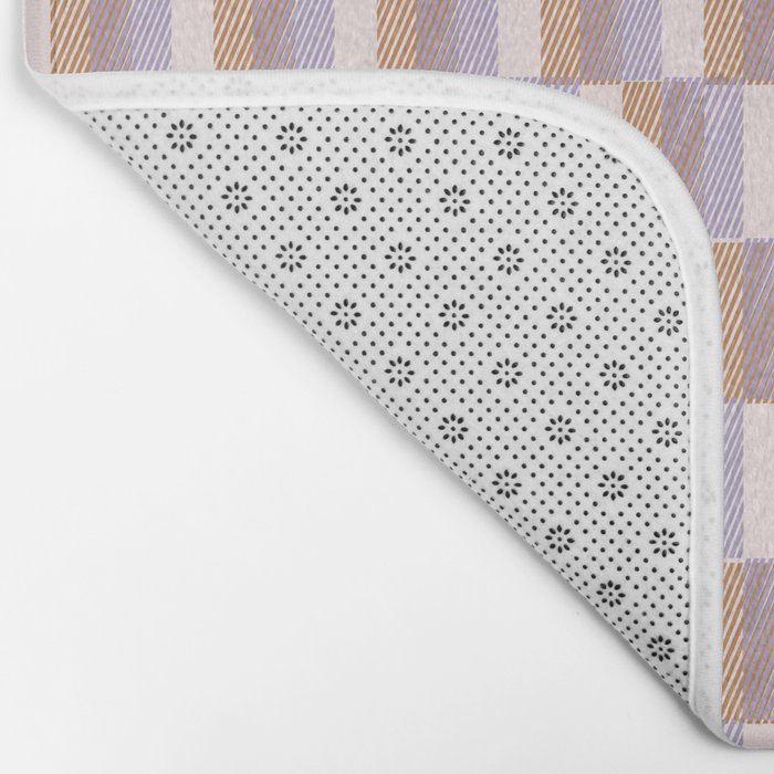 Retro vintage check: digital lavender and beige  Bath Mat Gallery Image 2