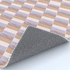 Retro vintage check: digital lavender and beige  Rug Gallery Image 4