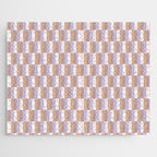 Retro vintage check: digital lavender and beige  Jigsaw Puzzle Gallery Image 1