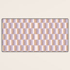 Retro vintage check: digital lavender and beige  Desk Mat Gallery Image 3