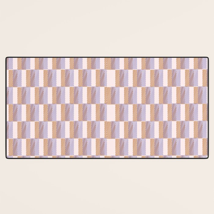 Retro vintage check: digital lavender and beige  Desk Mat Gallery Image 3