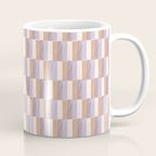Retro vintage check: digital lavender and beige  Coffee Mug Gallery Image 1