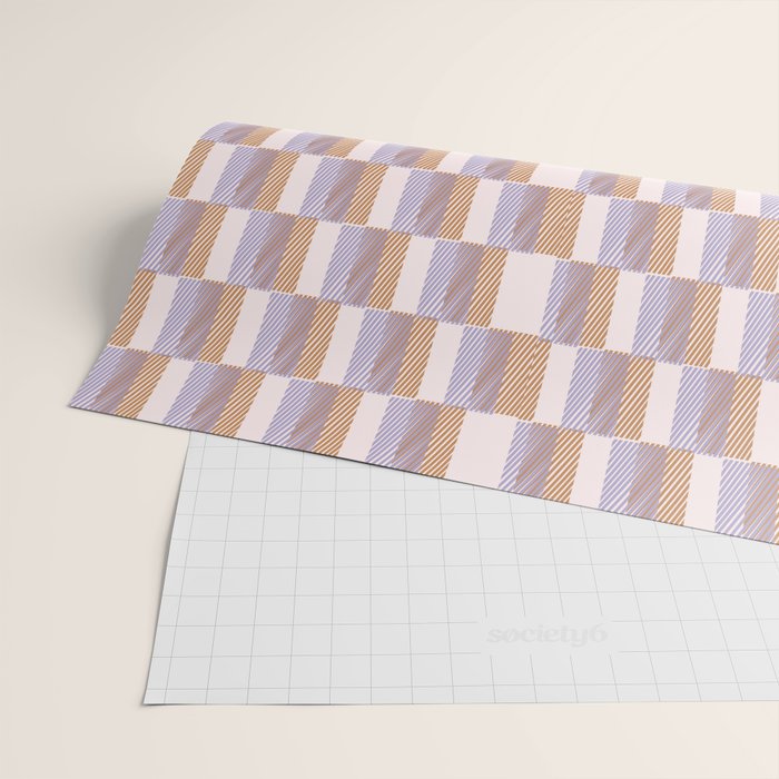 Retro vintage check: digital lavender and beige  Wrapping Paper Gallery Image 2
