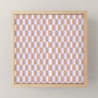 Retro vintage check: digital lavender and beige  Mini Art Print Gallery Image 1
