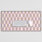 Retro vintage check: digital lavender and beige  Desk Mat Gallery Image 1