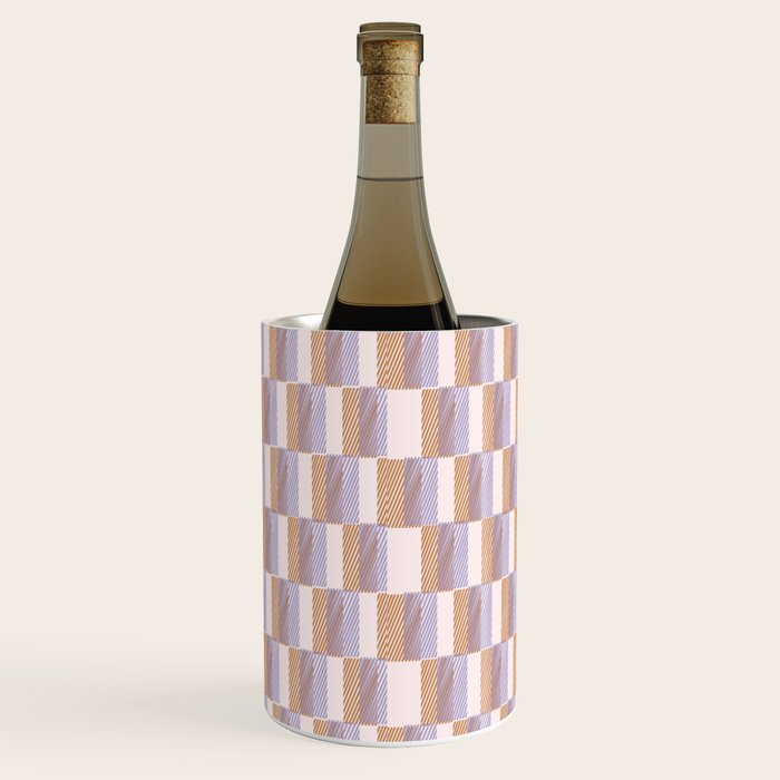 Retro vintage check: digital lavender and beige  Wine Chiller Gallery Image 1