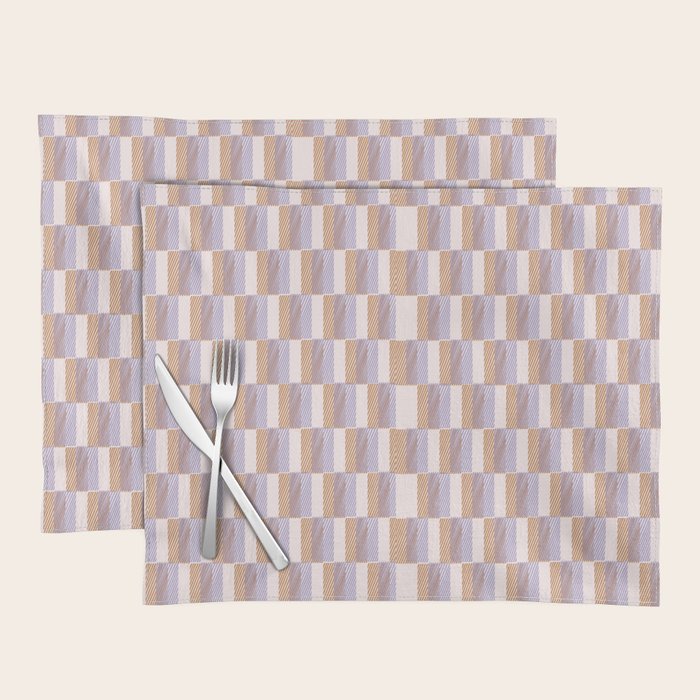 Retro vintage check: digital lavender and beige  Placemat Gallery Image 1