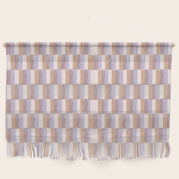 Retro vintage check: digital lavender and beige  Wall Hanging Gallery Image 1