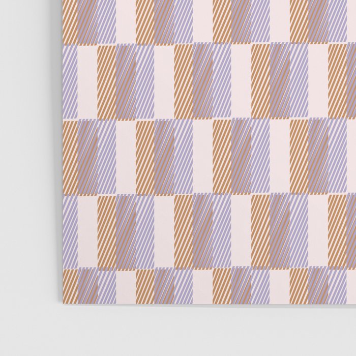 Retro vintage check: digital lavender and beige  Poster Gallery Image 3
