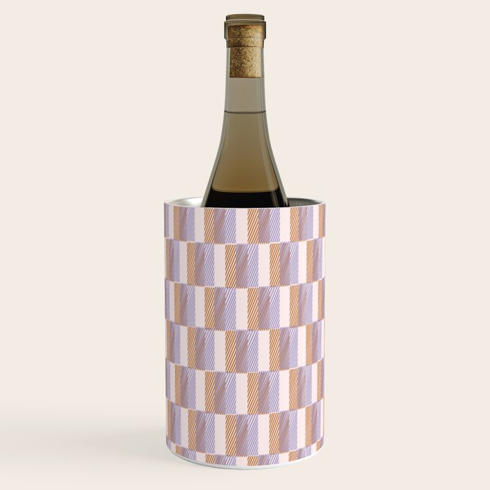 Retro vintage check: digital lavender and beige  Wine Chiller Gallery Image 2
