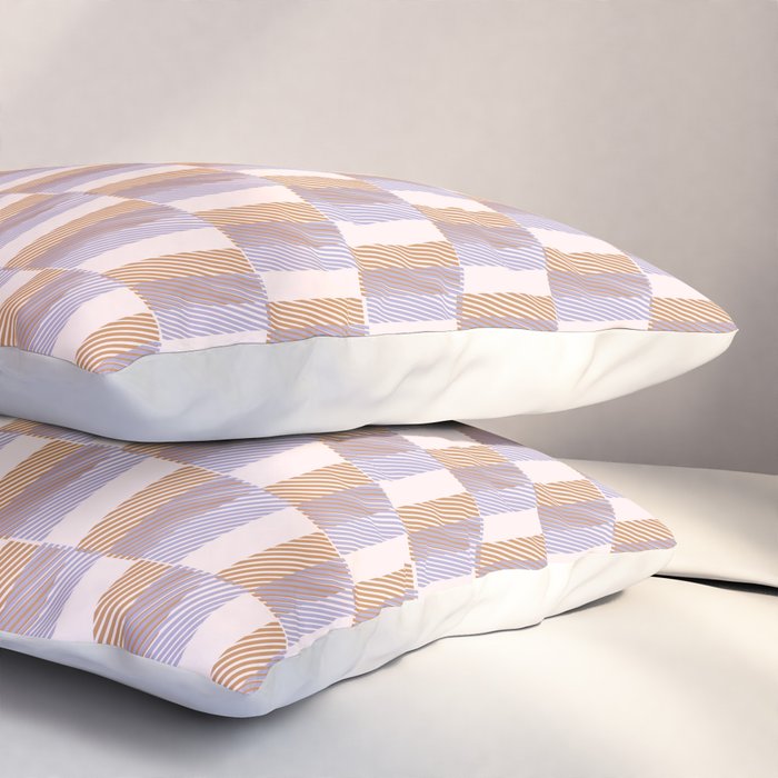 Retro vintage check: digital lavender and beige  Pillow Sham Gallery Image 3