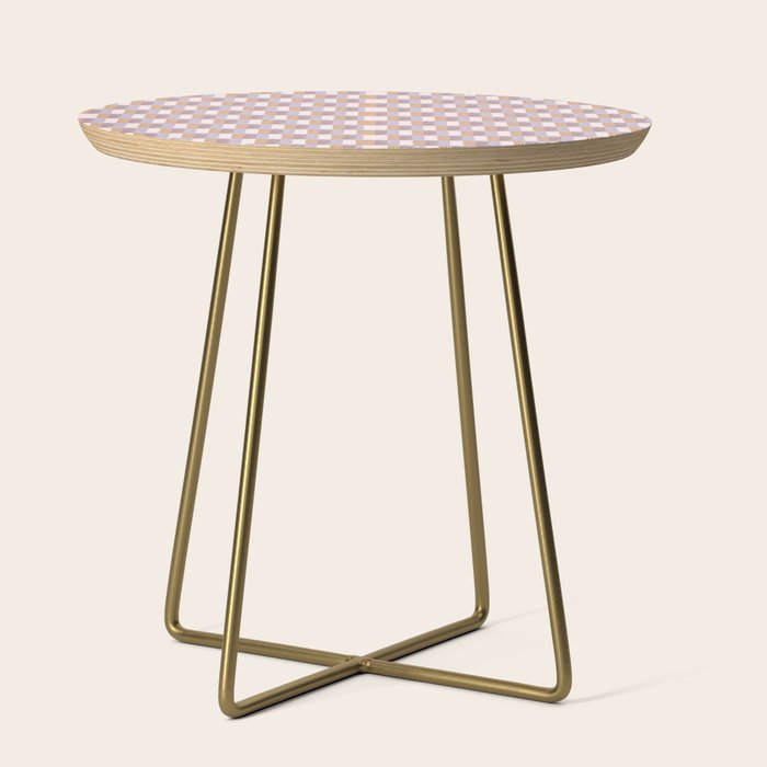 Retro vintage check: digital lavender and beige  Side Table Gallery Image 1