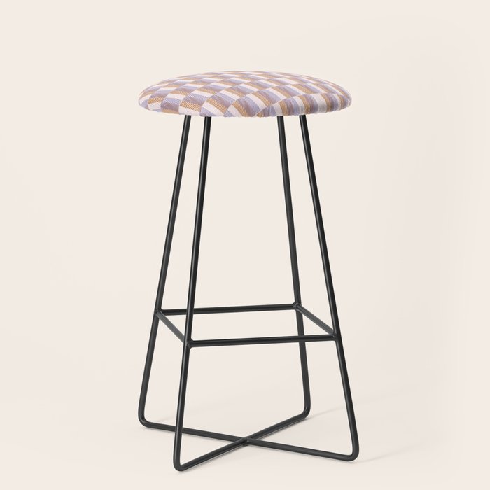 Retro vintage check: digital lavender and beige  Stool Gallery Image 1