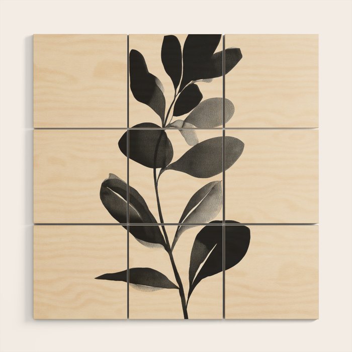Botanical Silhouette II Wood Wall Art Gallery Image 1