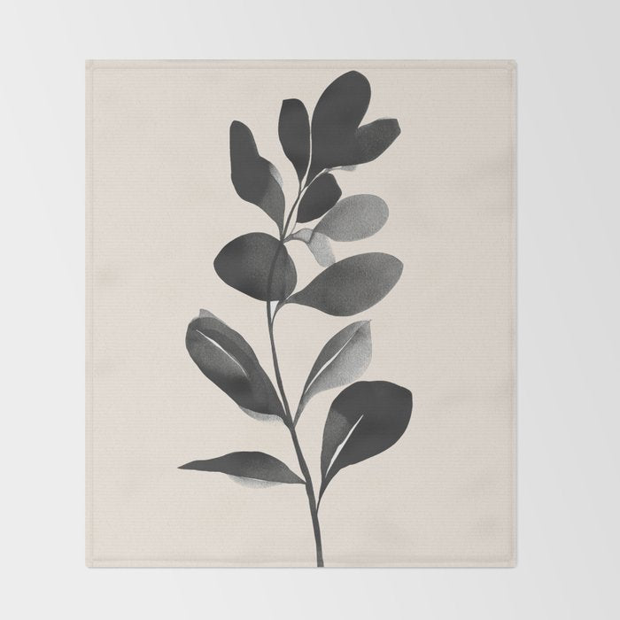 Botanical Silhouette II Throw Blanket Gallery Image 2