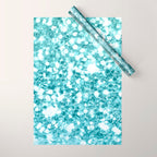 Sparkly Frozen Blue Glitter Ombre Wrapping Paper Gallery Image 1