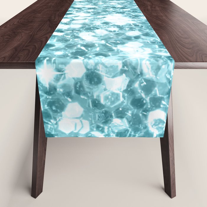 Sparkly Frozen Blue Glitter Ombre Table Runner Gallery Image 1