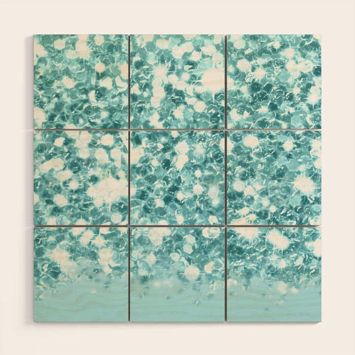 Sparkly Frozen Blue Glitter Ombre Wood Wall Art Gallery Image 1