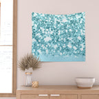 Sparkly Frozen Blue Glitter Ombre Wall Tapestry Gallery Image 2