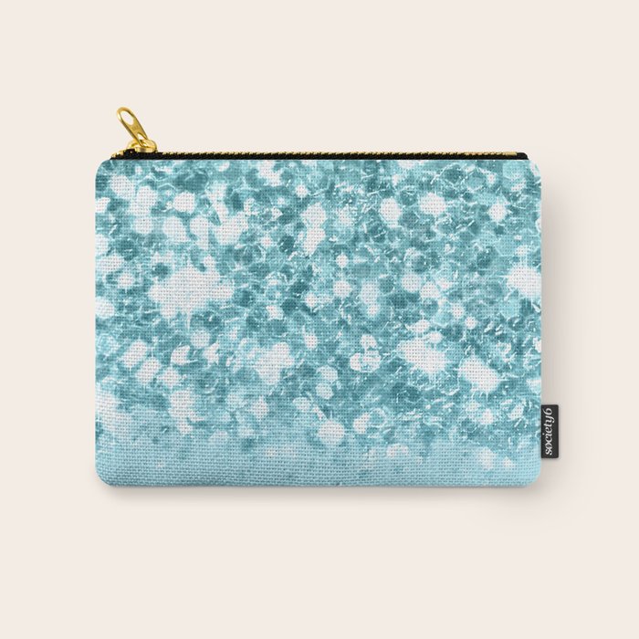 Sparkly Frozen Blue Glitter Ombre Carry All Pouch Gallery Image 1