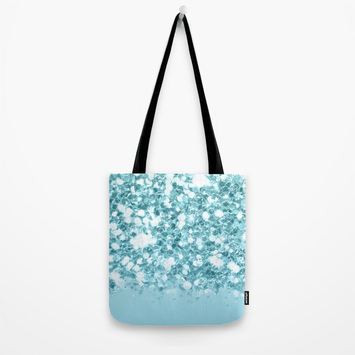 Sparkly Frozen Blue Glitter Ombre Tote Bag Gallery Image 2