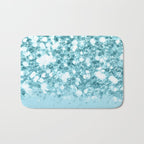 Sparkly Frozen Blue Glitter Ombre Bath Mat Gallery Image 1