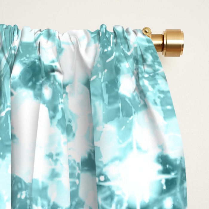 Sparkly Frozen Blue Glitter Ombre Window Curtain Gallery Image 2