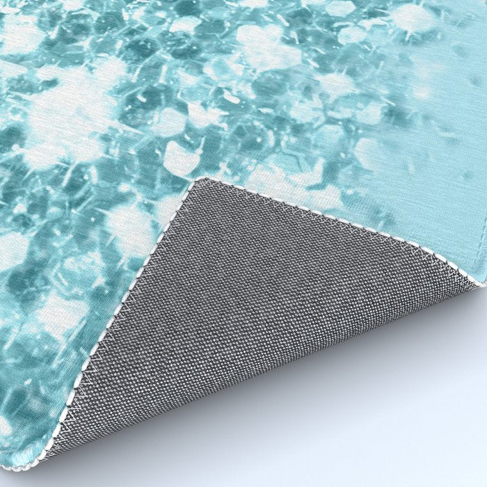 Sparkly Frozen Blue Glitter Ombre Rug Gallery Image 4