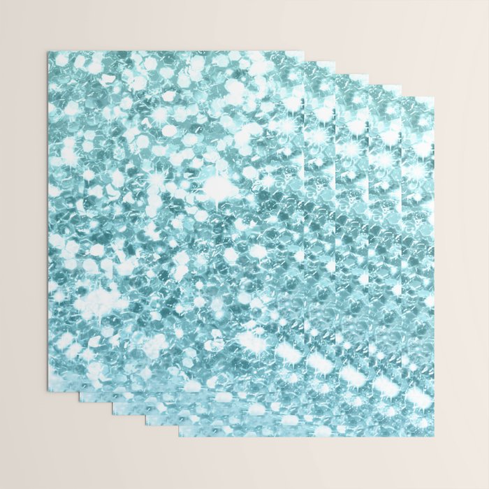 Sparkly Frozen Blue Glitter Ombre Wrapping Paper Gallery Image 3