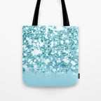 Sparkly Frozen Blue Glitter Ombre Tote Bag Gallery Image 1