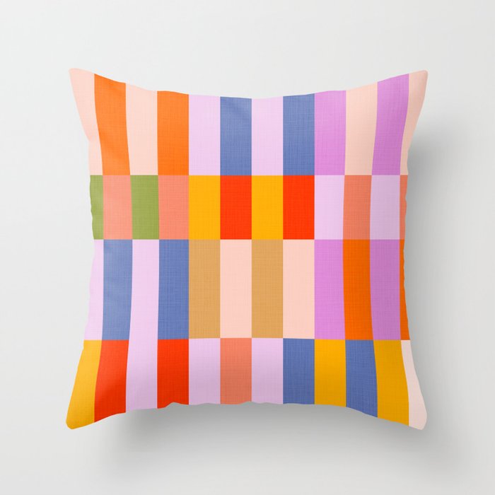 Retro Colourful Bauhaus Pattern Throw Pillow Gallery Image 6