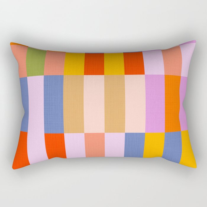 Retro Colourful Bauhaus Pattern Rectangular Pillow Gallery Image 1