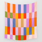 Retro Colourful Bauhaus Pattern Wall Tapestry Gallery Image 4
