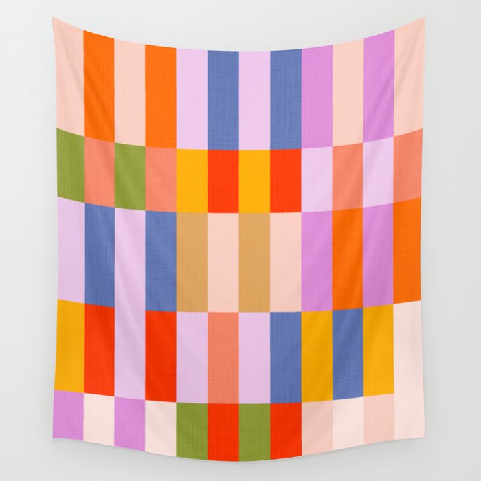 Retro Colourful Bauhaus Pattern Wall Tapestry Gallery Image 4