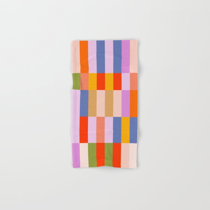 Retro Colourful Bauhaus Pattern Bath Towel Gallery Image 1