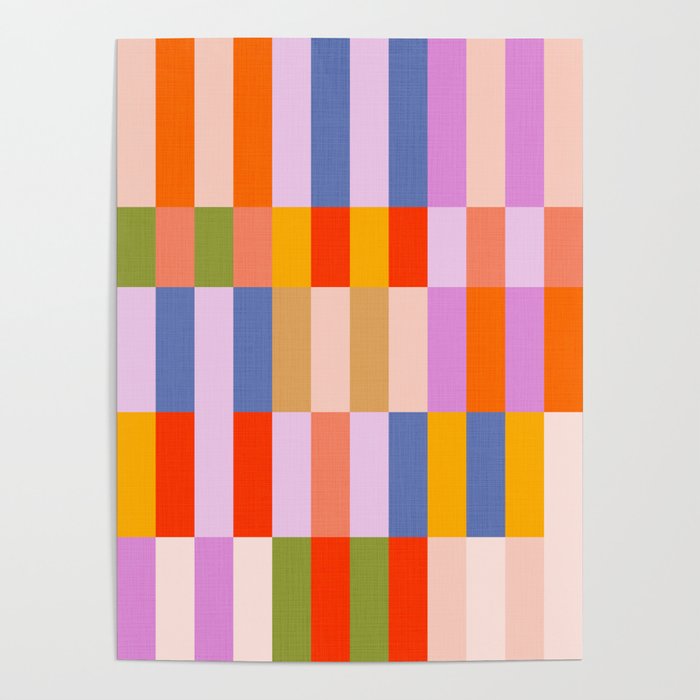 Retro Colourful Bauhaus Pattern Poster Gallery Image 4