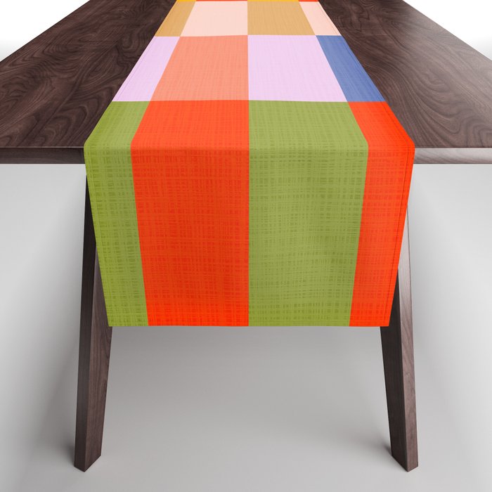 Retro Colourful Bauhaus Pattern Table Runner Gallery Image 1