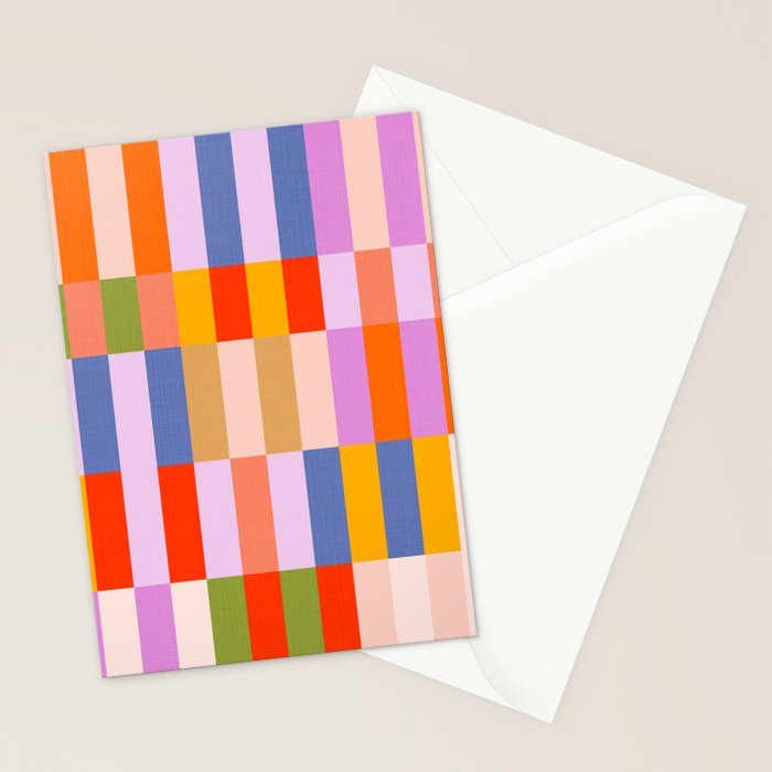 Retro Colourful Bauhaus Pattern Stationery Card Gallery Image 2