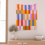 Retro Colourful Bauhaus Pattern Wall Tapestry Gallery Image 2