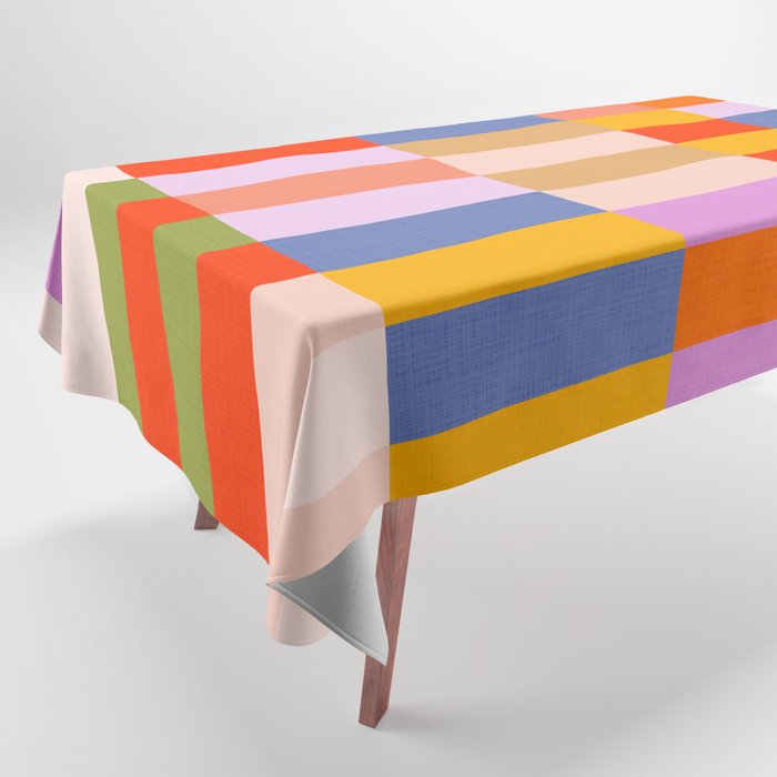 Retro Colourful Bauhaus Pattern Tablecloth Gallery Image 1
