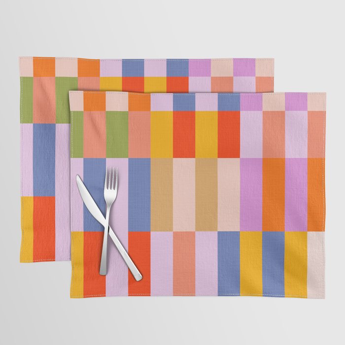 Retro Colourful Bauhaus Pattern Placemat Gallery Image 1
