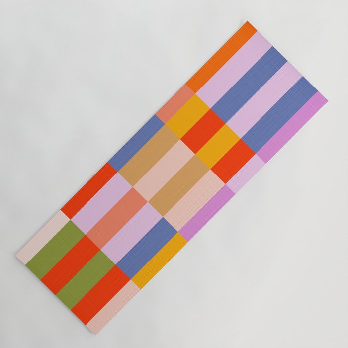 Retro Colourful Bauhaus Pattern Yoga Mat Gallery Image 1