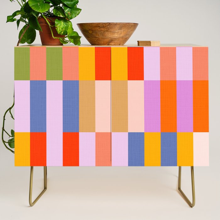 Retro Colourful Bauhaus Pattern Credenza Gallery Image 1