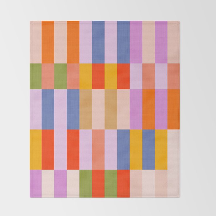 Retro Colourful Bauhaus Pattern Throw Blanket Gallery Image 2